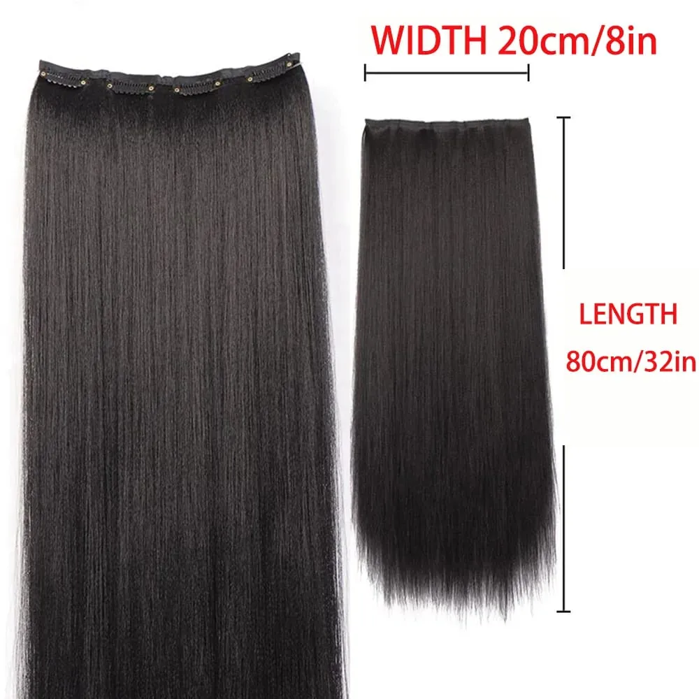 Synthetic black women's vertical hair extensions hair extensions five different lengths of headwear for women's wigs — image 9