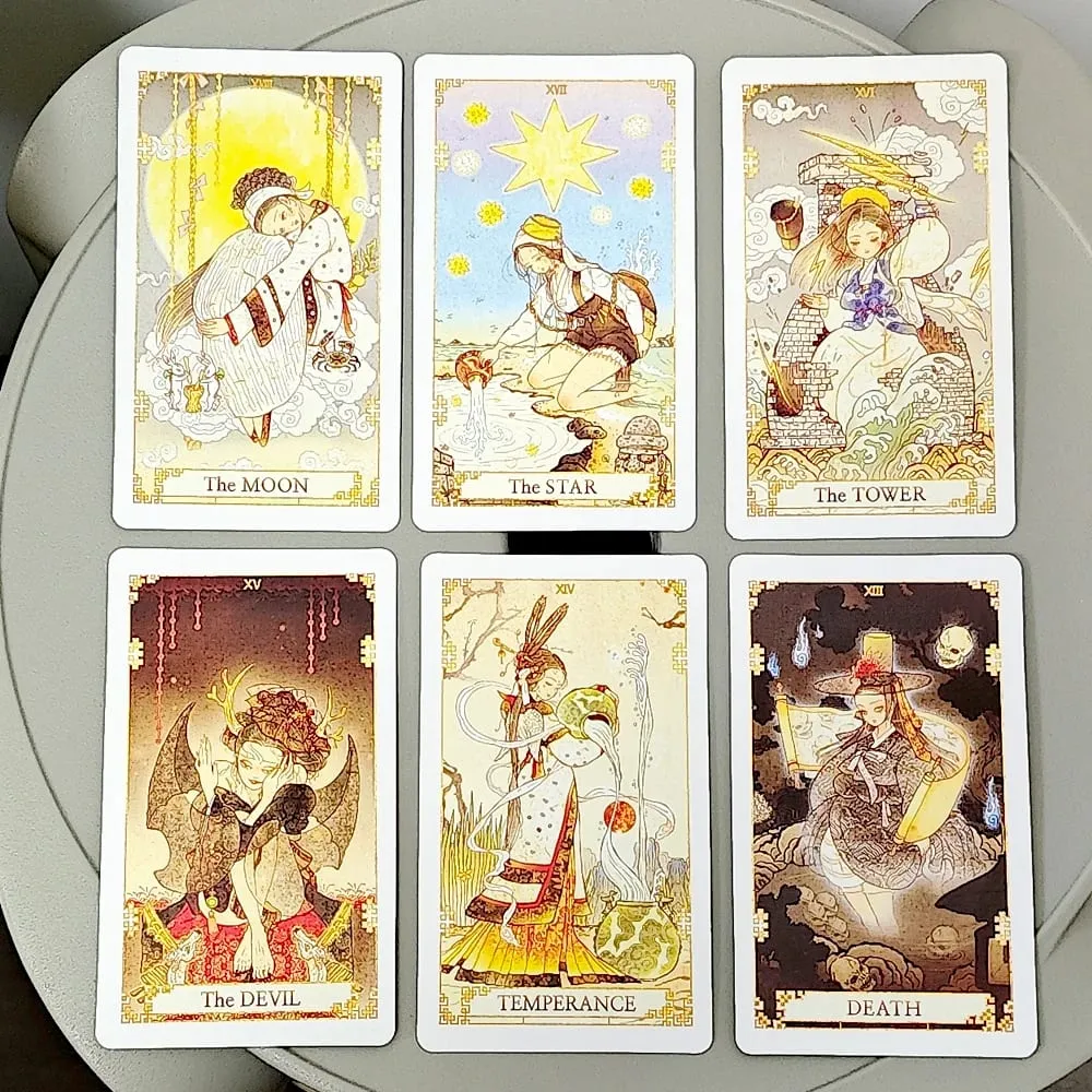 10.3*6cm Fantasy of Korea Tarot Deck 78 Pcs Tarot Cards Drawing Inspiration From Fairy Tales Legends and Folk Stories
