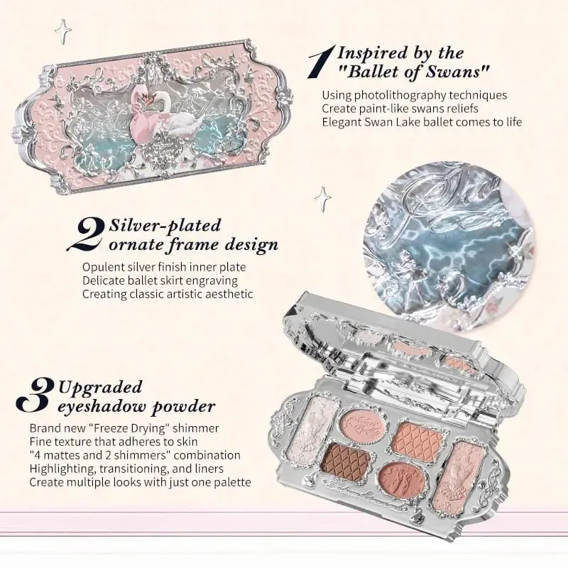Flower Knows Makeup Set Swan Ballet Concealer Palette Embossed Blusher Shine Lipstick Kit With Bag THE SWEETIE BEAR Bunny Garden