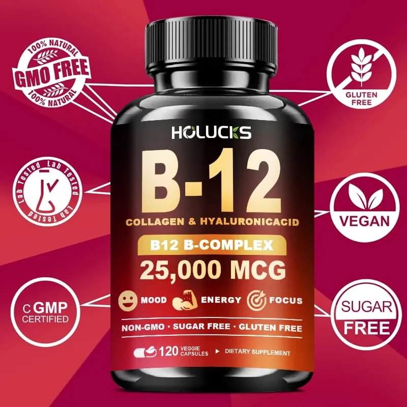 Vitamin B12 Complex Supplement Benefit Brain & Heart Function Support Memory Learning Metabolism Helps Boost Natural Energy