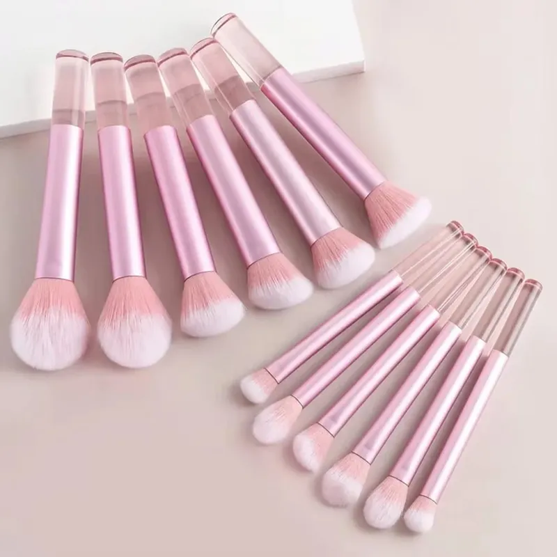 14-Piece Silver Professional Makeup Brush Set | Includes 2 Plush Velvet Puffs + 2 Blending Sponges | Vegan Cruelty-Free Brush Co — image 13