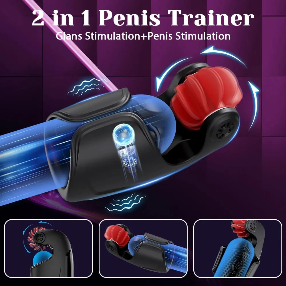 Male Masturbator Vibrator Penis Training Sex Toy For Men Tongue Licking Tapping Vibration Ejaculation Glans Training Endurance