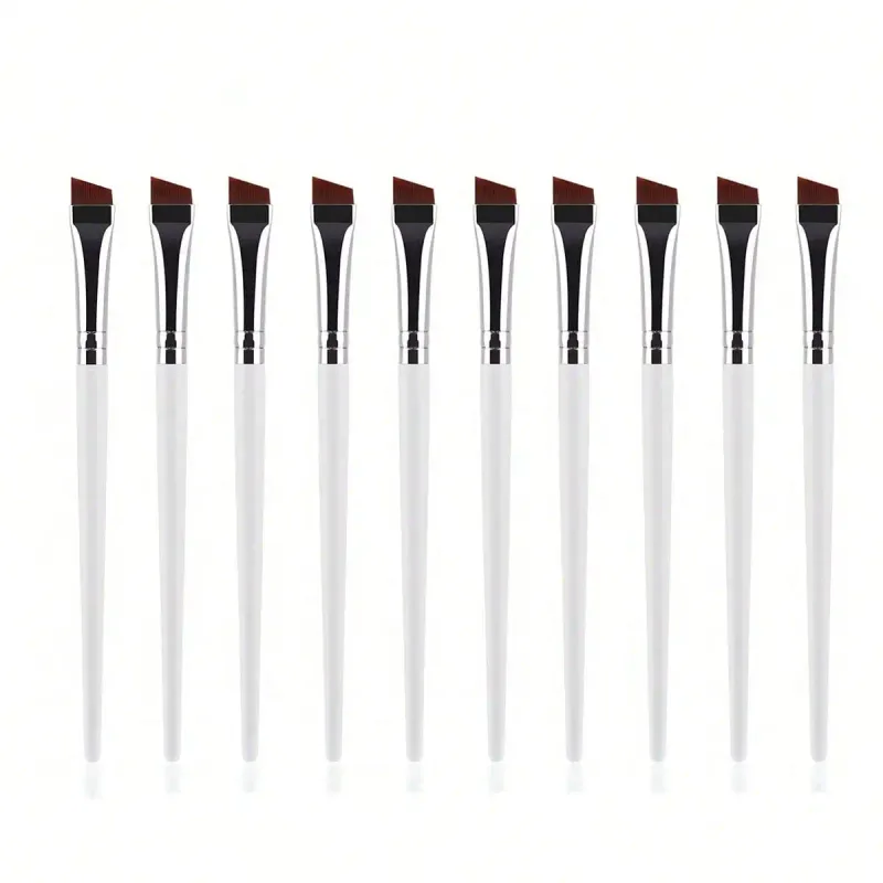 10 Pieces Angled Eyebrow Brushes Eyebrow Tint Brush Flat Tapered Eyebrow Concealer Brush Eye Makeup Brushes — image 9