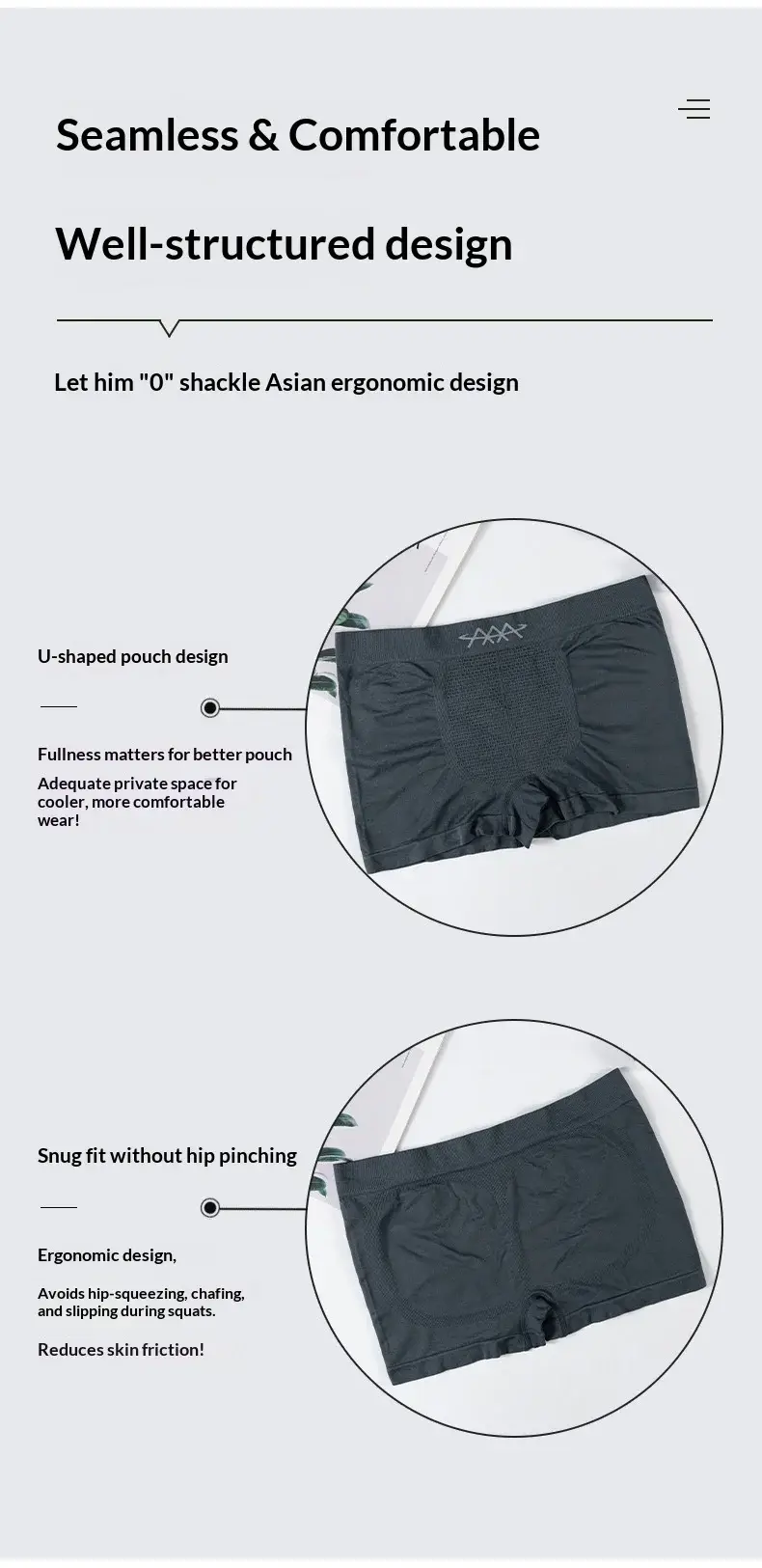 1pcs Seamless Underwear Men's Boxer Shorts High Stretch Underpants Breathable Panties Sexy Slim Lingerie Snug fit trunks