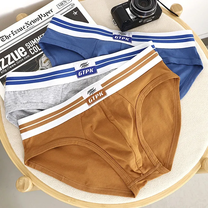 [Bloom the love] Marca 3 pezzi slip in cotone da uomo intimo nuovi slip da uomo Cuecas Masculina Homme uomo boxer taglia M-3XL E099-HR