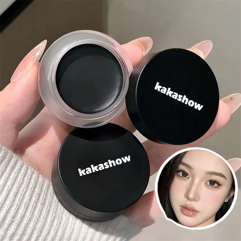 Matte Black Eyeliner Cream Waterproof Big Eyes Beauty Cosmetic Long Lasting Smooth Brown Eyeliner Gel Eyeshadow Eye Liner Makeup