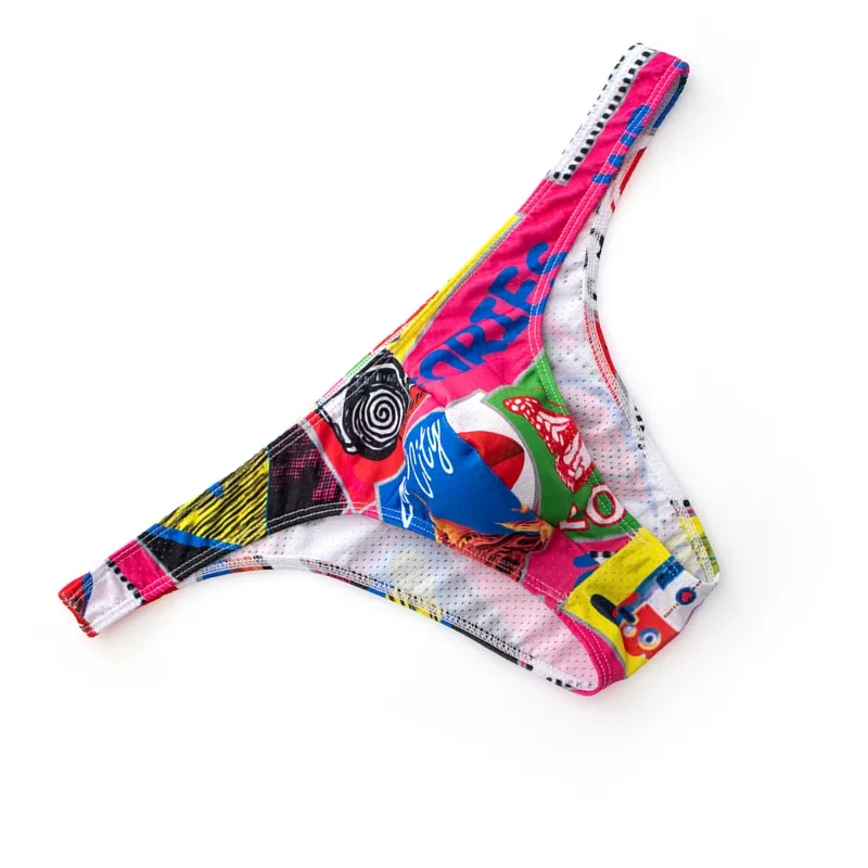 Men's Sexy Underwear Briefs Jockstrap Penis Pouch Male Slips Sissy Panties Mesh Breathable Low Rise Men Bikini Briefs Cuecas
