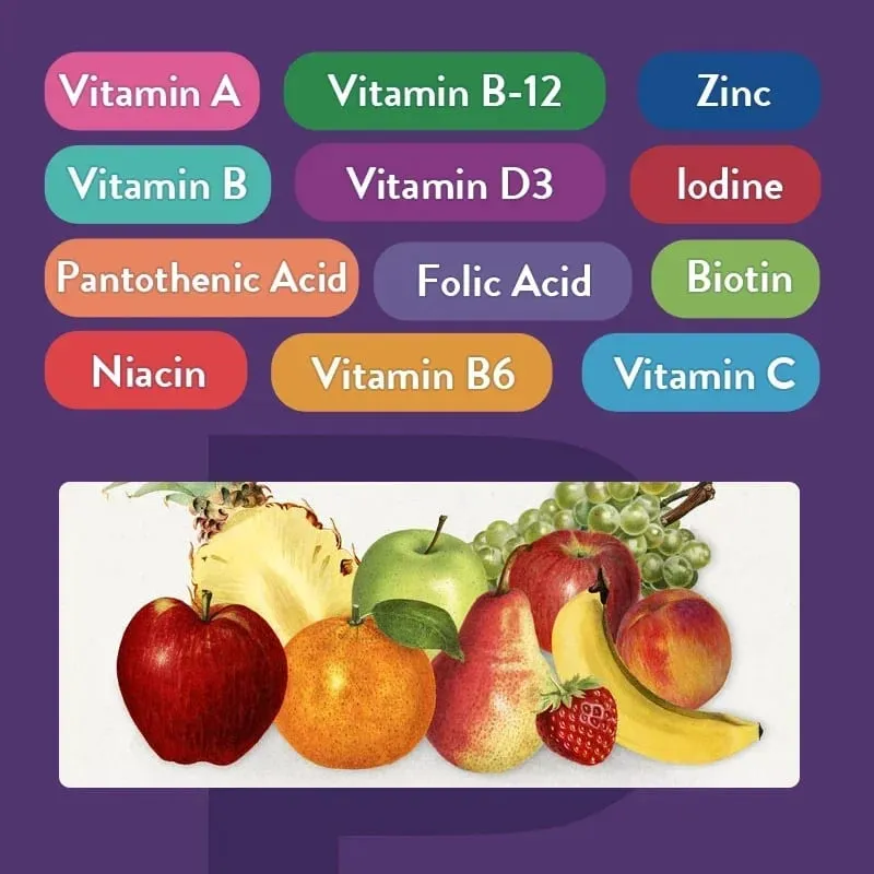 Multivitamin Gummies - To Provide Energy for Skin Hair and Nails Health Support Immune Overall Health
