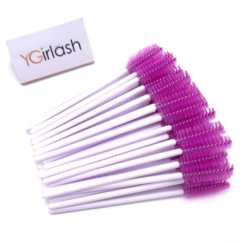YGirlash 50 個ラッシュ白鳥クリスタルまつげアプリケーター使い捨てダイヤモンドハンドルナイロンマスカラワンドブラシ化粧品ツール