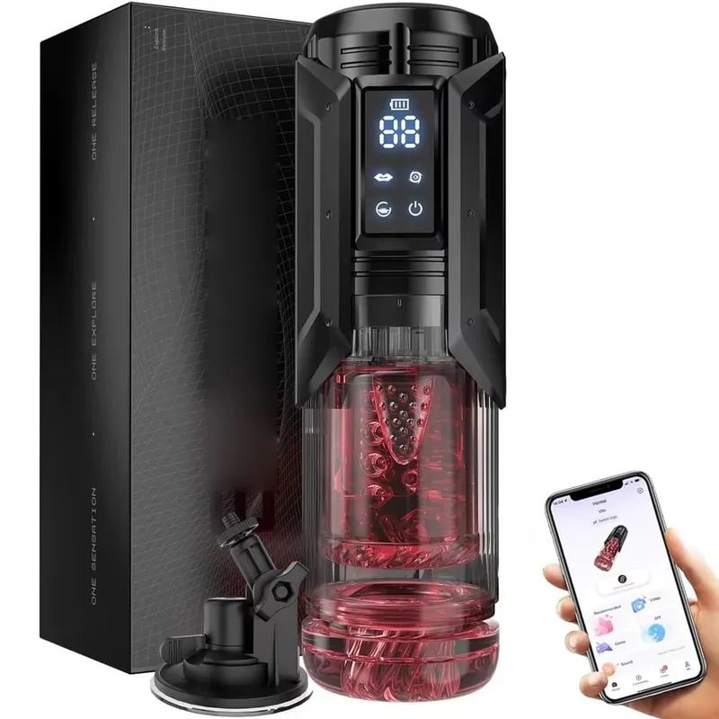 Automatic Male Masturbator 7 Thrusting Rotating Suction Modes Blowjob Sex Machine Vibrating Masturbation Stroker Dual Handles