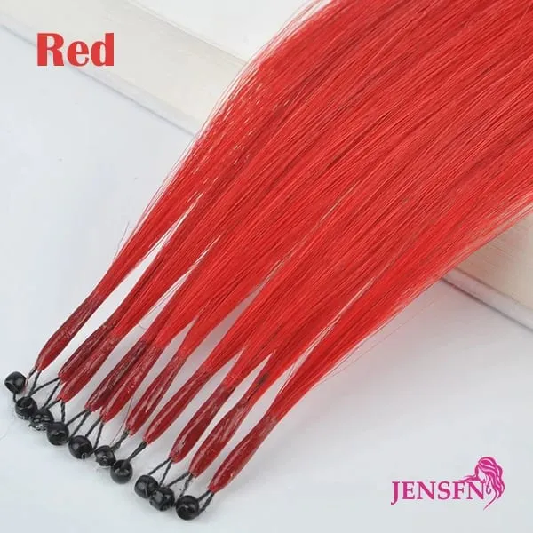 8D Natural Hair Extensions Human Hair 10pcs 0.5g/s Micro Ring 18Inch Micro Link Hair Loop Extension For Women variety of color