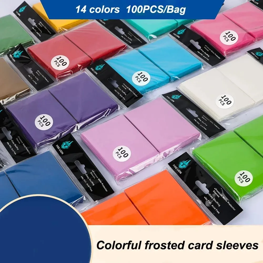 66x91mm 100PCS/Set Solid Matte Trading Card Sleeves Standard Size Card Protector for PTCG/TCG /MTG