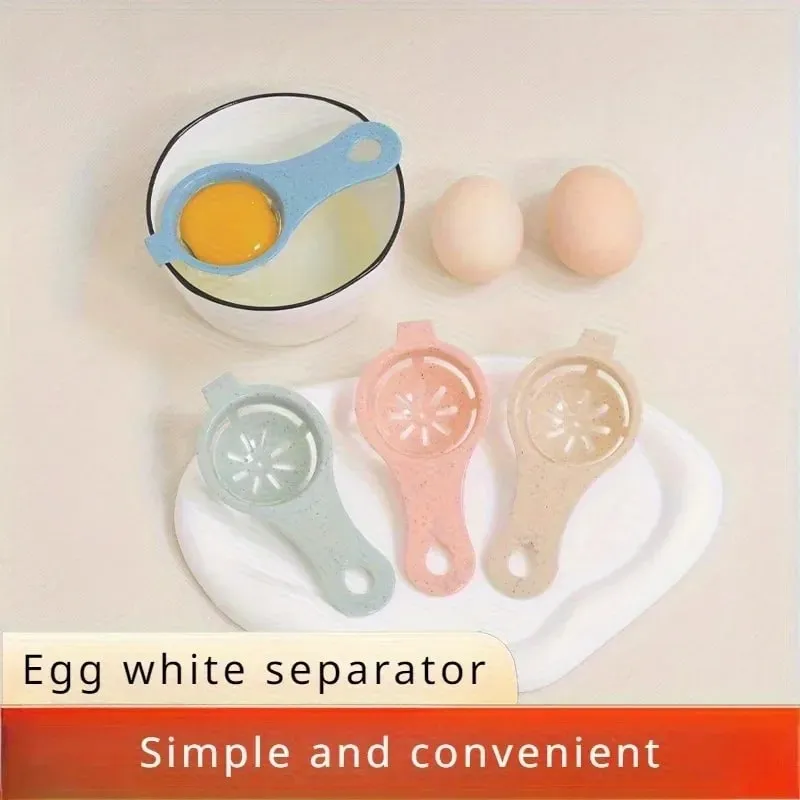 1pc Sustainable Wheat Straw Egg Separator - Easy Yolk & White Filter For Baking Kitchen Gadget