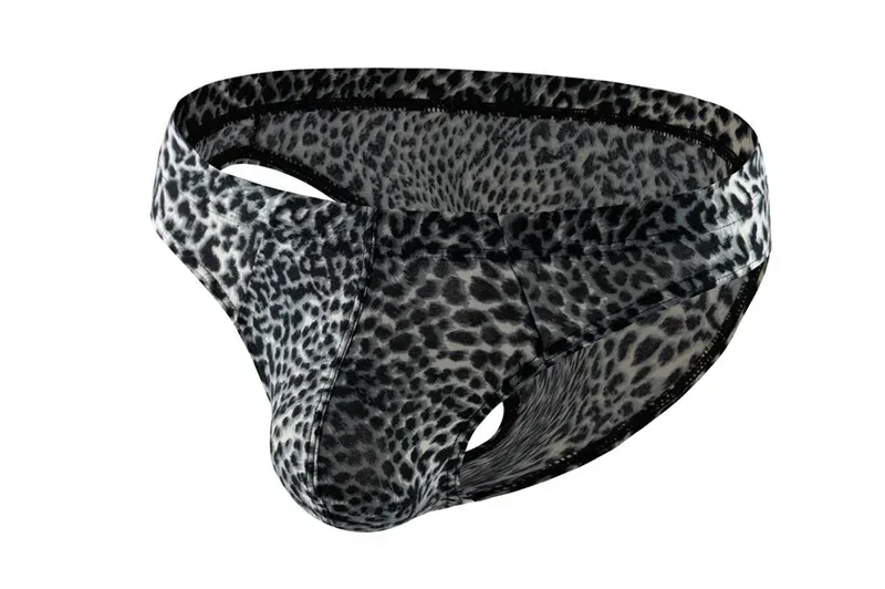 Sexy Men's Briefs Underwear Leopard Pattern Low Waist Soft Slip Briefs Lingerie Underpants Pouch Tangas Sexis De Hombre