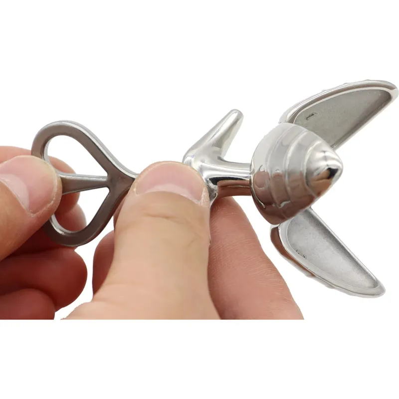 Happygo Newest Wide Opening Stainless Steel Vaginal Anal Dilator Openable Anal Plugs Heavy Anus Beads Lock Anal Sex Toys