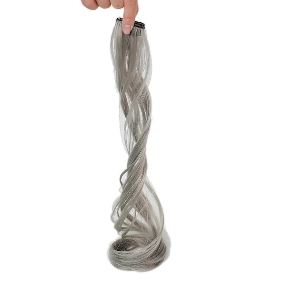 Colored Large Wave Long Curly Wig Ear Hanging Dye Hair Extensions Invisible High Temperature Silk Synthetic Wig Patch