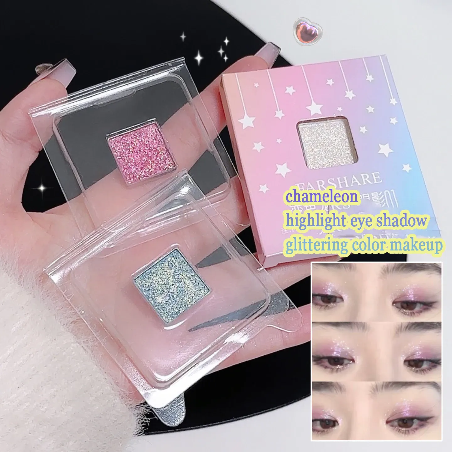 Multichrome Metallic Changing Eye Shadow Cards Waterproof Chameleon Blue Ultra-Shiny Holographic Glitter Eye Makeup Highlighter