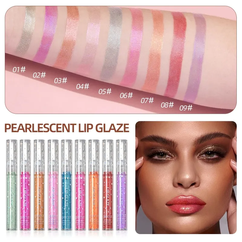 9 Colors Lip Gloss Sets Long-lasting Glitter Liquid Lipstick Moisturizing Luminous Lipgloss Makeup Shiny Lip Glaze Kits