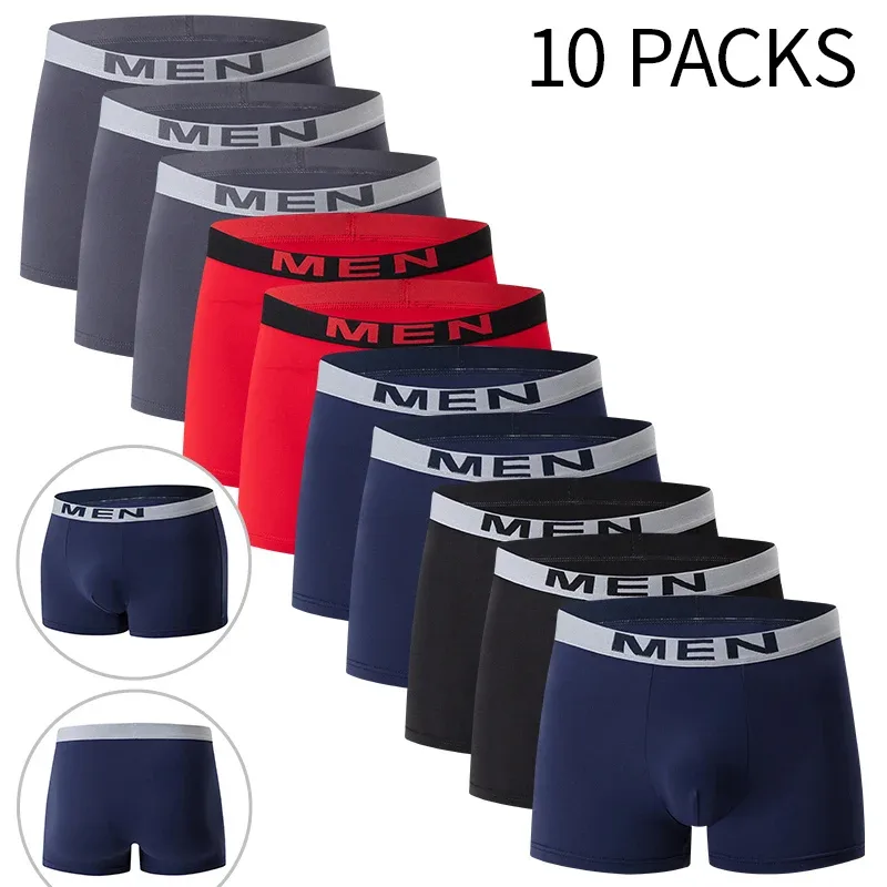 4/5/10Pcs Seluar Dalam Gabungan Berbilang Warna Bercetak Bergaya Lelaki Belia Seluar Dalam Sukan Kasual Seluar Dalam Boxer Kuali Rumah