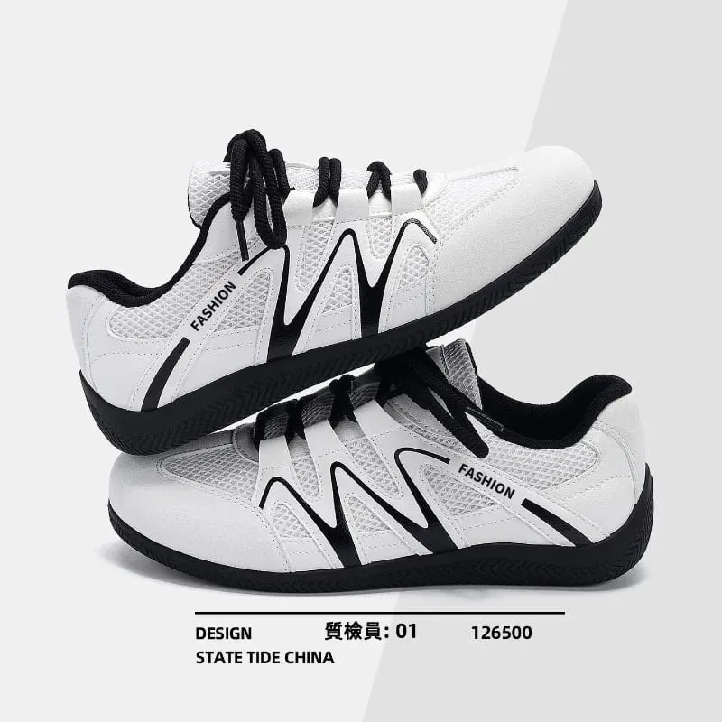 Men's Mesh Breathable Casual Sneakers Lace Up Flat Sole Fashion Sport Shoes Daily Walking Ladies Lightweight Athletic Footwear