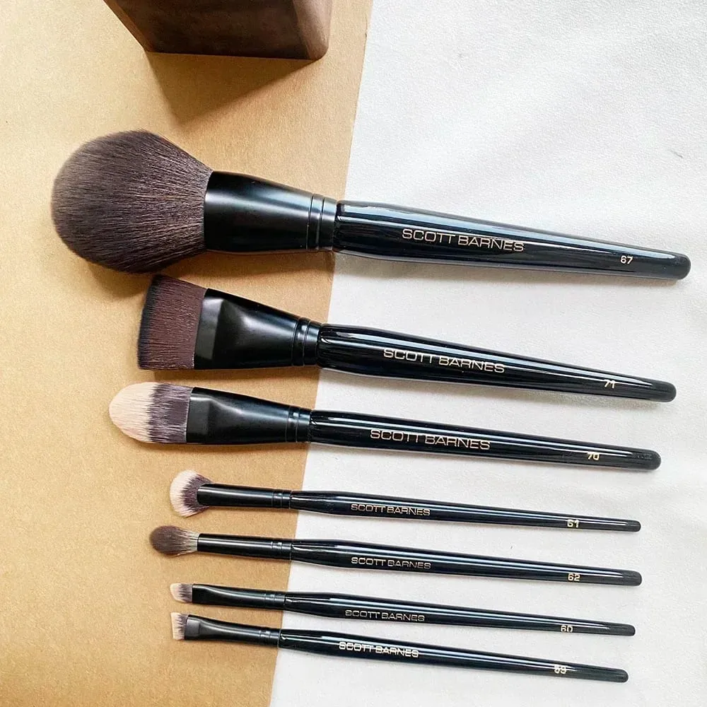 Luxury Black Makeup Brushes Set from SCOTT Super-soft Synthetic Hair Face Powder Blush Eye Shadow Blending Cosmetic Brush Tools