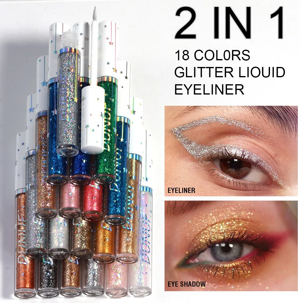Diamond Blue Sequins Eyeliner Glitter Shiny Brighten Lying Silkworm Makeup Highlight Liquid Eye Liners Pigment Green Silver Gold
