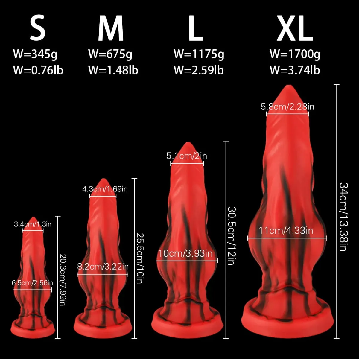 Obrovské silikonové Fantasy Animal Dildo Anální kolík Sexu s prostatou Pro muže Ženy Velký uzel Pes Dildo Přísavka Zátka na kohoutek Sex Toys18