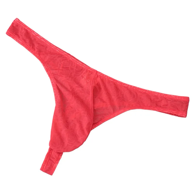 Männer Spitze Jacquard G-string Unterwäsche Hohe Dehnbare Große Tasche Tanga Höschen Sexy Homosexuell Erotische T-back Unterhose