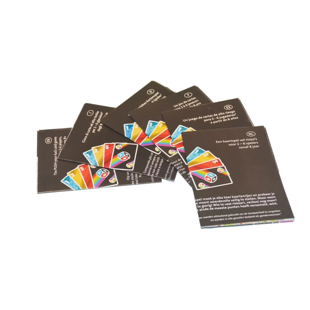 《Push 2026》 a Card Game Board Game Interactive Game with Instructions in English Spanish French German Italian and Dutch Fast-Paced Easy to Learn a Great Choice for Parties