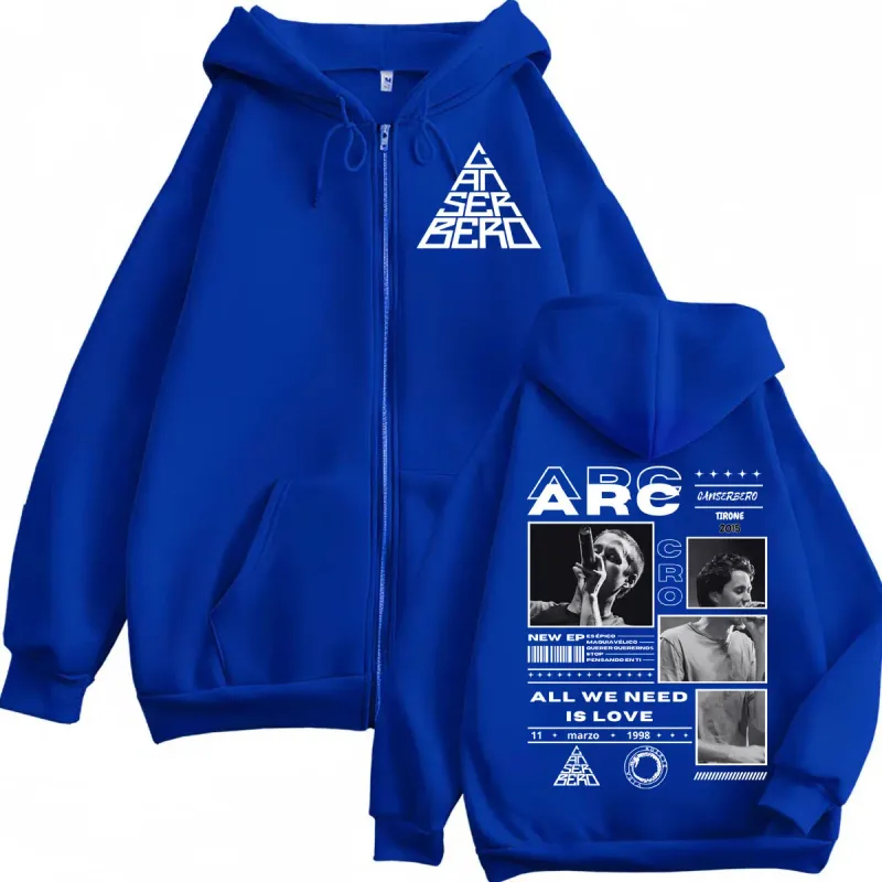 Canserbero Tudo o que precisamos é amor Muerte Vida Merch Zipper Hoodie Moda masculina Hip Hop Zip Up Moletons Casual Pulôveres de lã