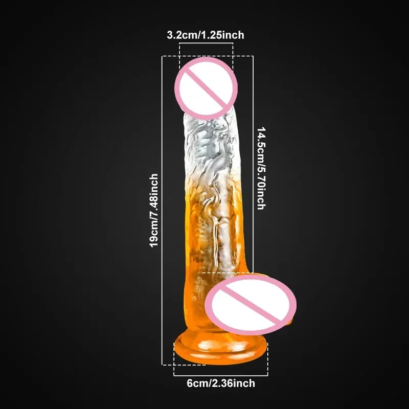 Jelly Dildo 4 Sizes Transparent Soft Realistic Penis Fake Dick Butt Plug for Woman Men Gay Sex Toys Female Vagina Anal Sex Toys