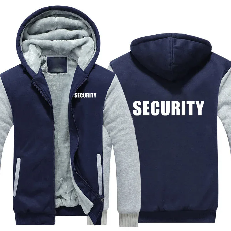 Security Hoodies Men Cool Winter Thicken Wool Liner Security Professional Work Clothes Sweatshirts Pullover Jacket — image 19