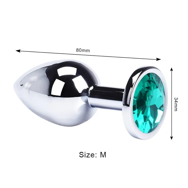 Stainless Steel Anal Plug Butt Plug With Jewelry Colorful Crystal Anus Plug Adults Sex Toys for Men Women Gay Adult Game Sex Toy