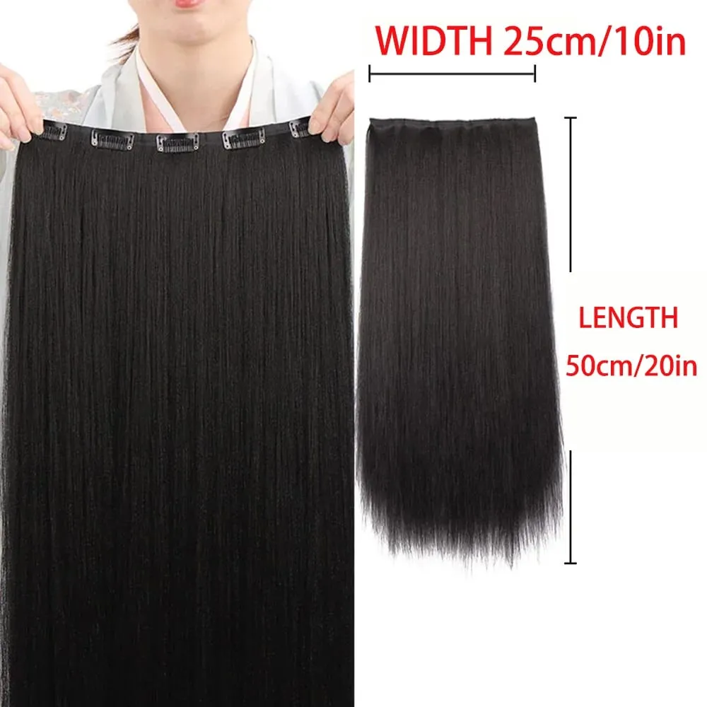 Synthetic black women's vertical hair extensions hair extensions five different lengths of headwear for women's wigs — image 23