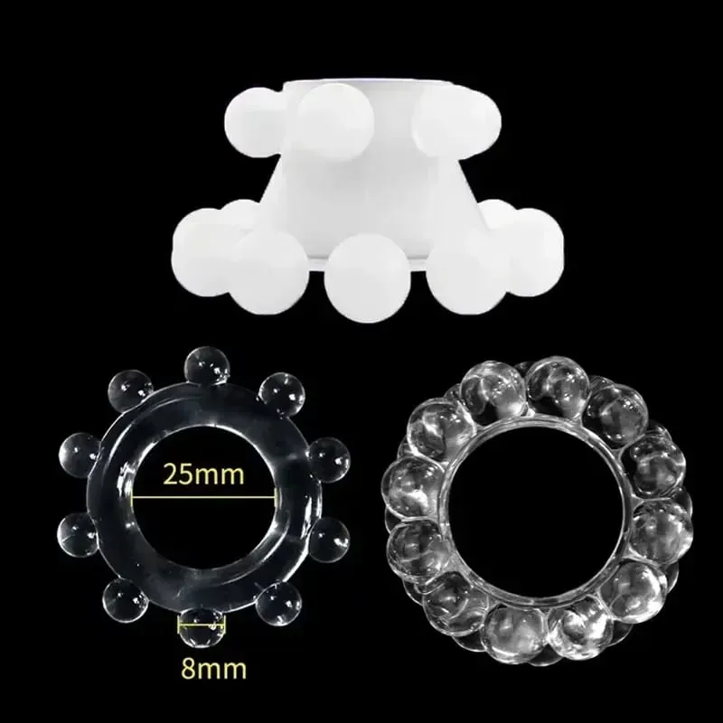 3 stücke Stretchy Bleiben Hart Perlen Cock Ring Verzögerung Ejakulation Trainer Hodensack Bindung Ball Stretcher Silikon Cockring Männer Sex Spielzeug