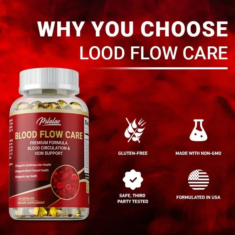 Blood Flow Care Supplement - Supporting Blood Circulation Promotes Leg Vein Heart Blood Vessel and Cardiovascular HealthSuppl
