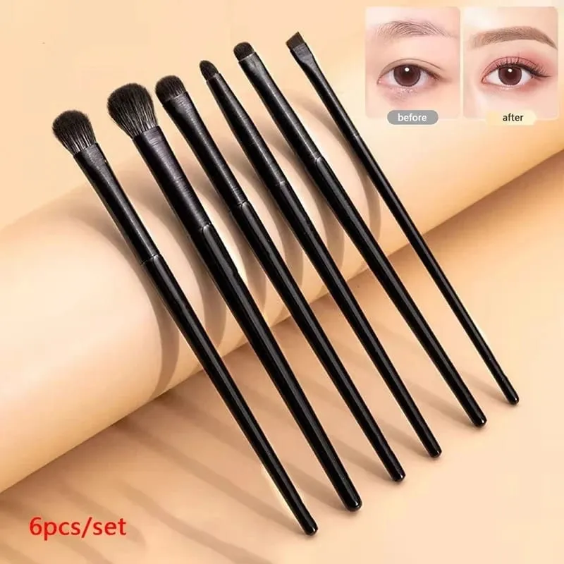 6-teiliges Augen-Make-up-Pinsel-Set, professioneller weicher Lidschatten-Eyeliner-Augenbrauenpinsel für Frauen, Anfänger, Konturierung, kosmetische Werkzeuge