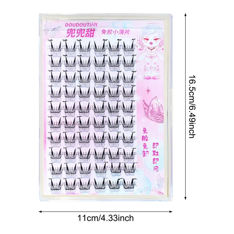 Lông mi giả C Curl Tự nhiên & Wispy Lash Wisps Manga Lông mi tự dính Hoàn hảo cho các cô gái Đi chơi đêm Dụng cụ trang điểm mắt — image 6
