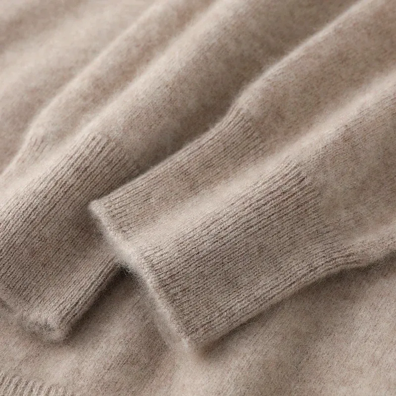 DjzDsm Herbst-Winter-Herrenpullover aus 100 % Merinowolle, dicker Kapuzenpullover, weiche Strickwaren, lässige, bequeme Wollkleidung, Oberteile
