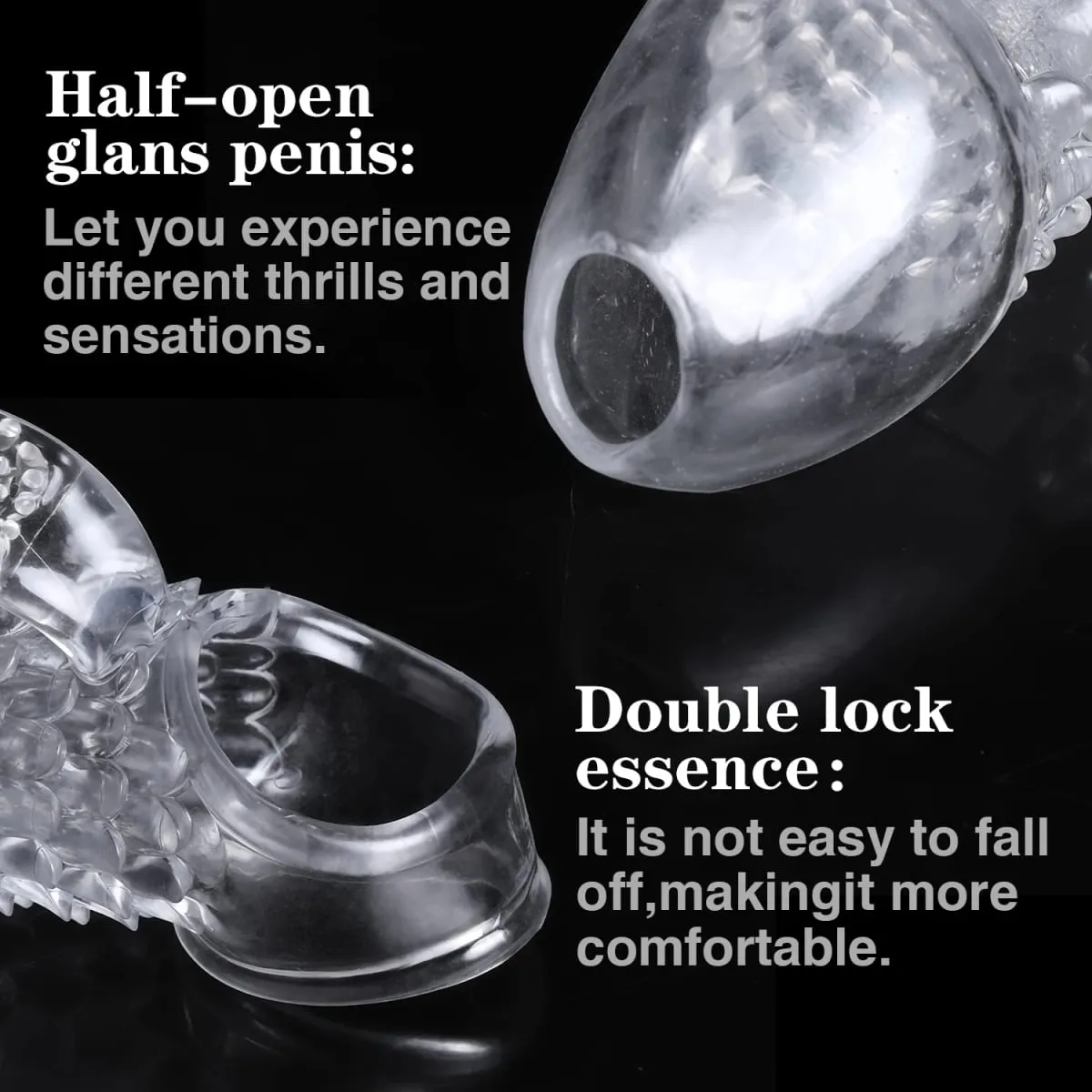 Reusable Tranaparent Penis Sleeve Enlargement Delay Ejaculation Soft TPE Dragon Scales Clear Cock Sleeve Adult Sex Toys for Men