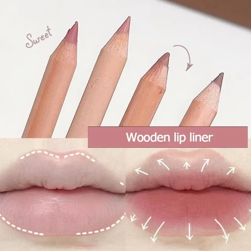 Bean Paste Pink Lip Liner Pen Professional Lip Liner Pencil Velvet Matte Lip Non-stick Cup Nude Lipstick Pen Contour Line Makeup