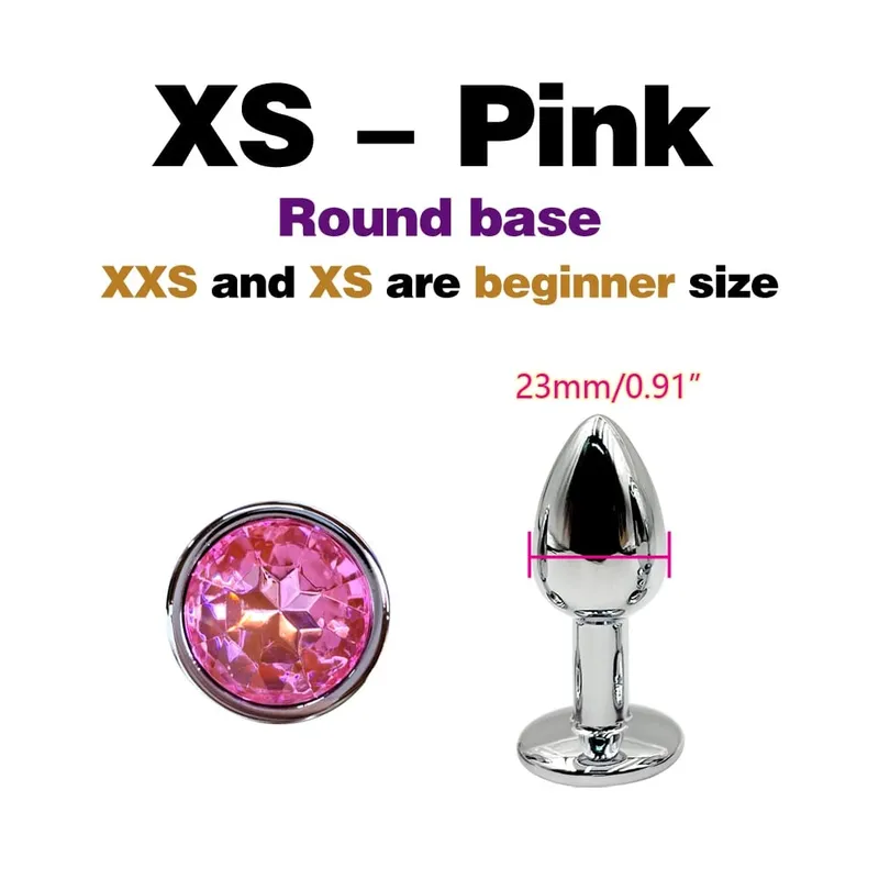 Metal Anal Plug With Gem Base Beginner To Expert 5 Size Butt Plug G-Point Massage Dildos Female/Male Couples Adult Sex Toys