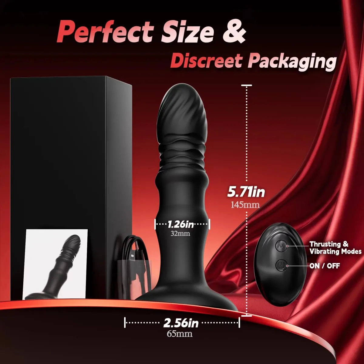 Thrusting Male Prostate Massager Anal Vibrator Remote Control Vibrating Butt Plug with Suction Cup Sex Toy for Men Women