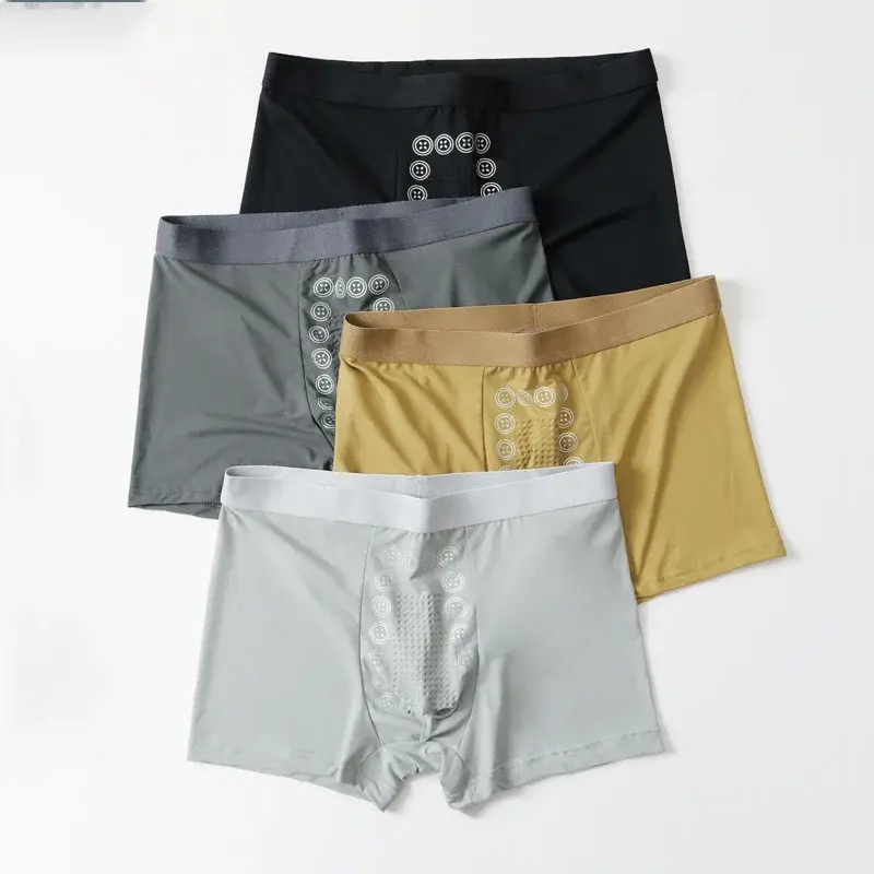 Pantaloni da massaggio boxer autunno inverno da uomo comodi e traspiranti energetici con pantaloni a quattro angoli ad angolo piatto a vita media