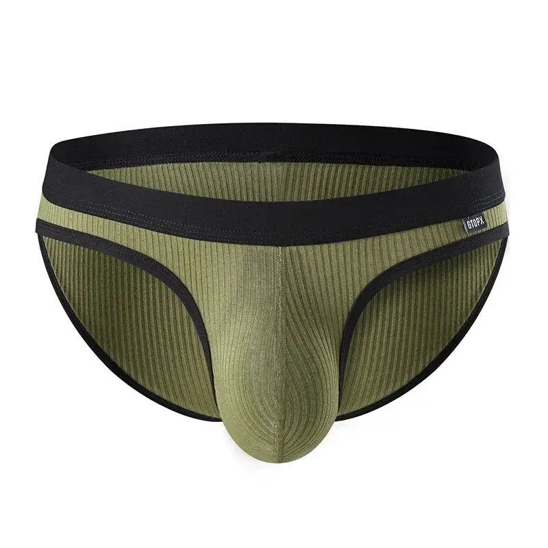 Men's Underwear U-Convex Pouch Briefs Breathable Soft Elastic Low Rise Panties For Men Daily Lingerie 2-Pack