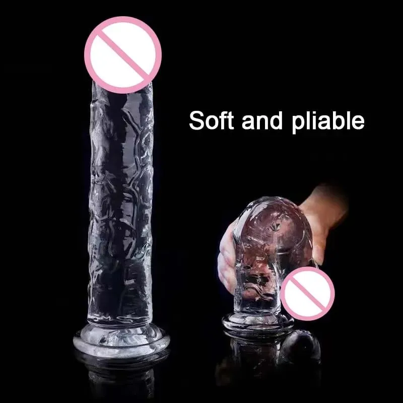 Transparent Realistic Dildo Jelly Penis Suction Cup Dildo Female Masturbator Clitoral Stimulator Big Dick Lesbian Sex Toys