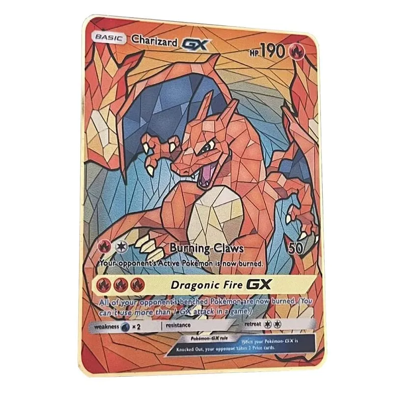 Skvělá NOVÁ Pokemon Metal Card 10000 bodů Arceus Charizard Super Card Anglický Mewtwo Lucario Greninja Lillie Anime karty
