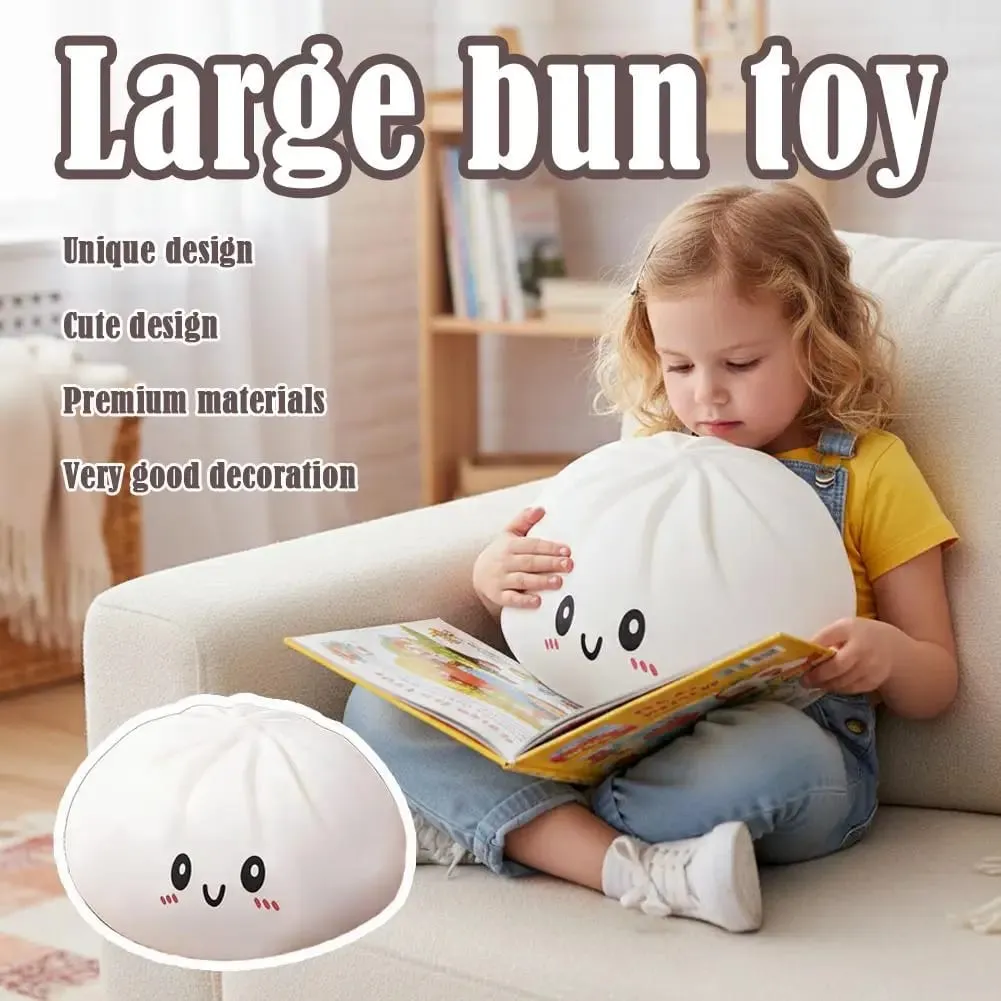 Large Dumpling Pillow Stress Relief Ball Fidget Sensory Toy Simulation Food Squishy Bun Squeeze Dough Ball Fun Gift for All Ages