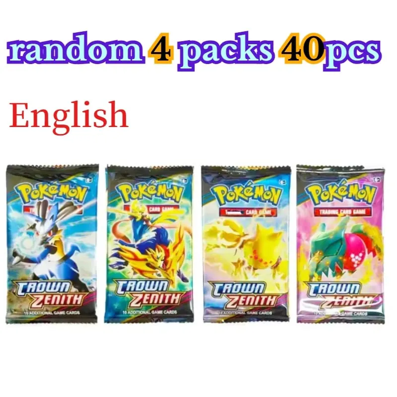 fun 40 Pieces Pokemon Card Pack 4 Sets Sun Moon Violet 151 English Trading Cards Collectible Toys Halloween Gift Fantasy Sci Fi