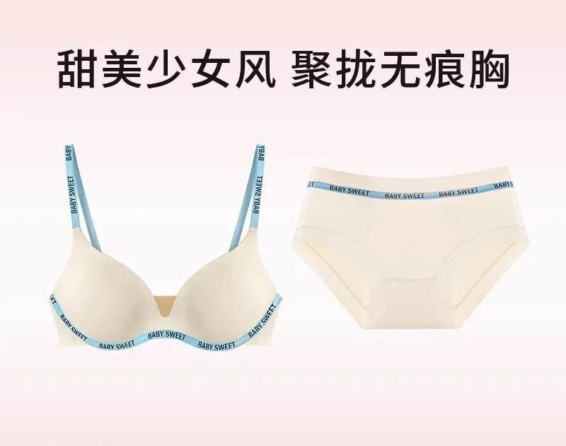 Seamless Bralette Set for Teens Wireless Comfort Push Up Padding Lightly Lined Pure Color Bra Panty Young Women Lingerie MOYISU — image 15